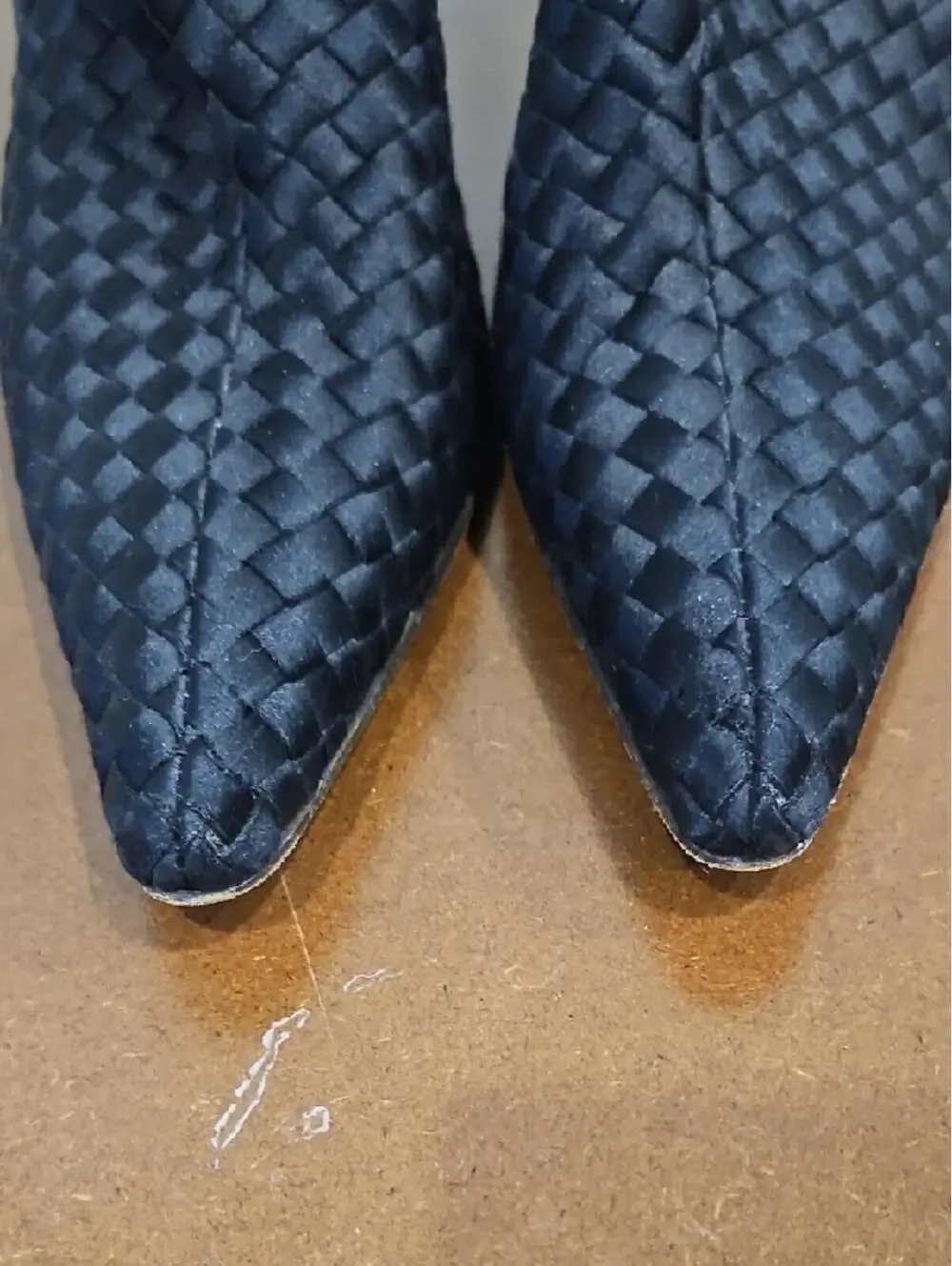 Bottega Veneta Black Woven Pointed Ankle Booties
